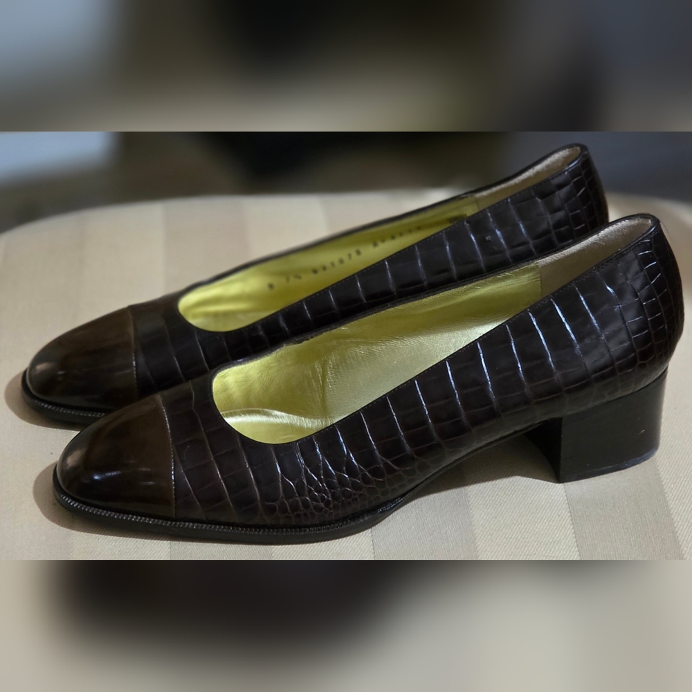 BRUNO MAGLI LADIES BROWN LEATHER PUMPS SHOES SIZE 7.5